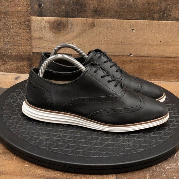 COLE HAAN ORIGINALGRAND WOMEN BUSINESS CASUAL SHOE BLACK LEATHER WINGTIP SZ 9.5B - Picture 9 of 9